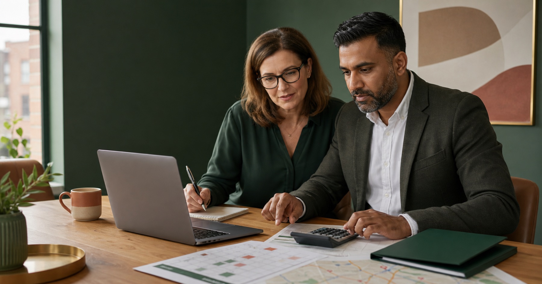 What Should a Domiciliary Care Agency Charge Per Hour in 2026? Care agency owner and finance manager calculating a sustainable homecare hourly rate
