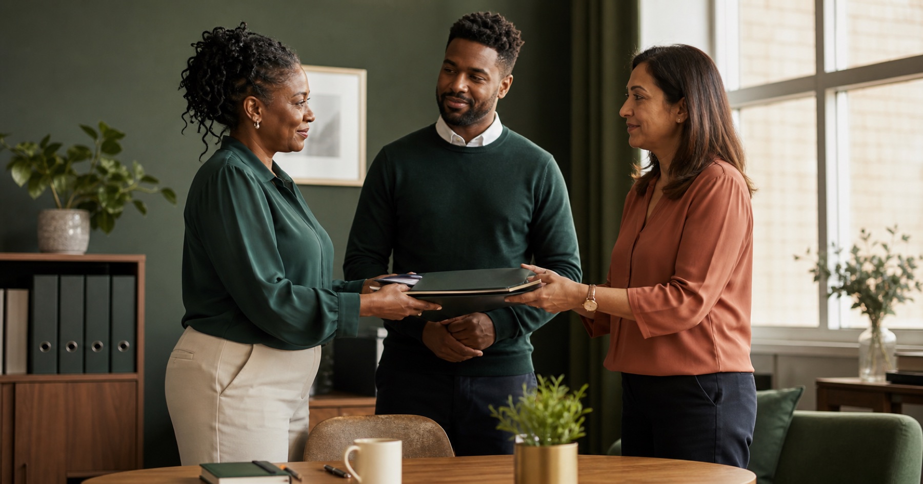 What Happens When Your Registered Manager Resigns? CQC Process and Continuity Plan Registered manager handing over an organised service file to care agency leaders