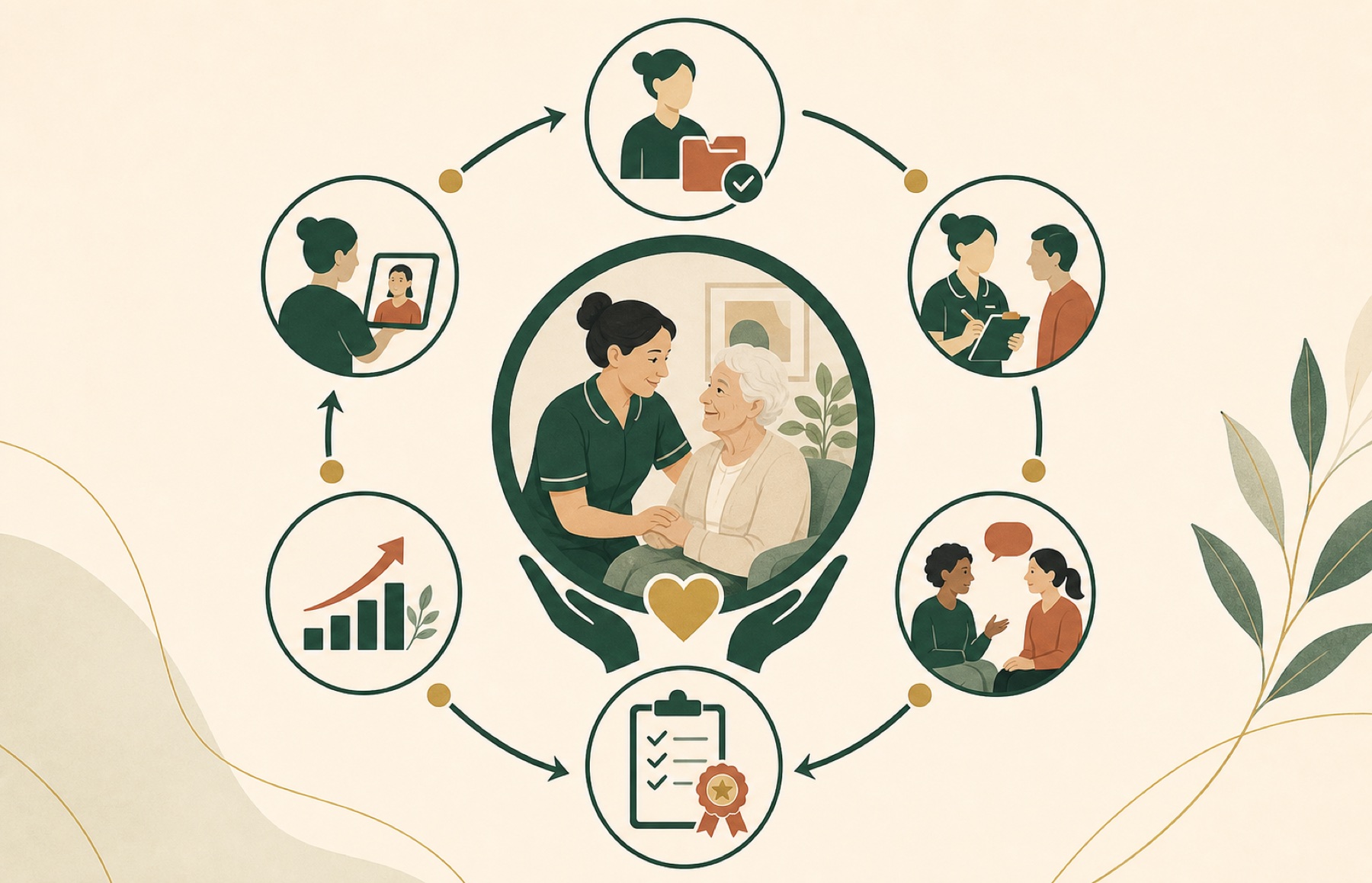 Cycle of induction, spot check, reflective supervision, competency, development and review